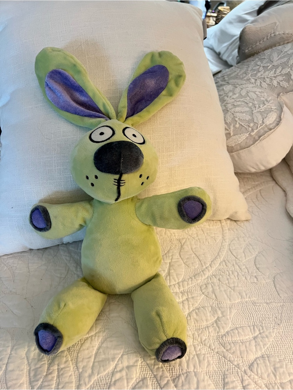 The official Yottoy Knuffle Bunny Plush Toy, a 12.25-inch green. 2004.